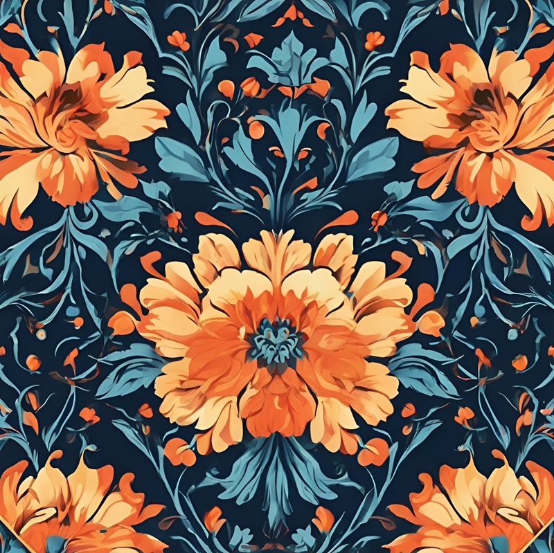 trang trí hình vuông hoa lá 39