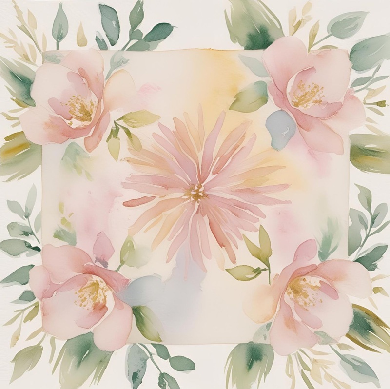 trang trí hình vuông hoa lá 8