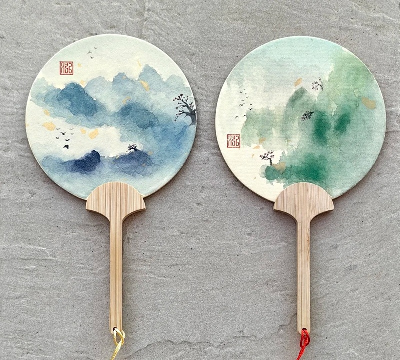 trang trí quạt giấy 10