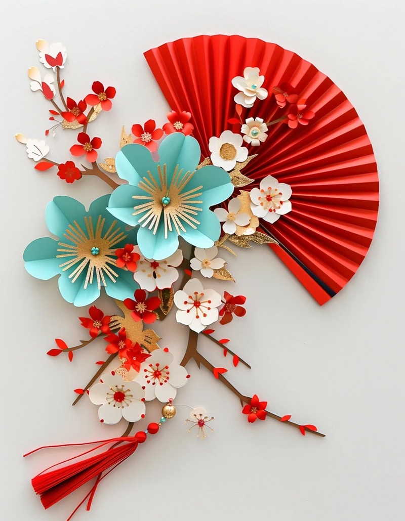 trang trí quạt giấy 38
