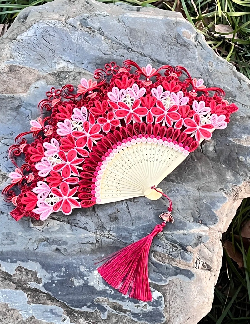 trang trí quạt giấy 6