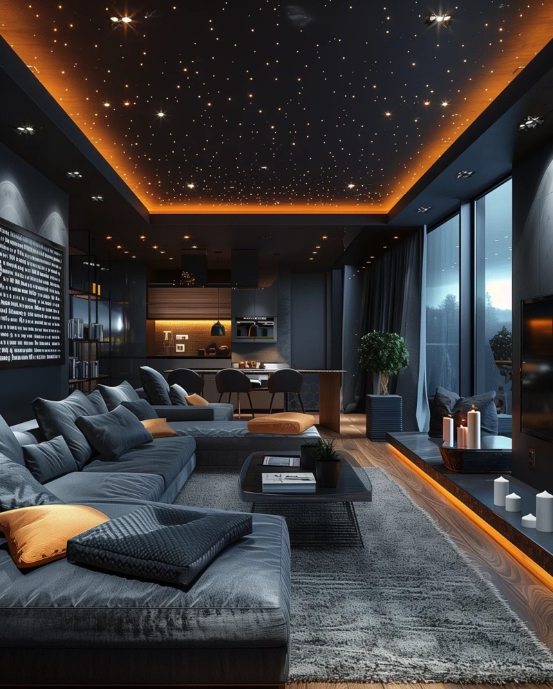 trang trí trần nhà phòng khách