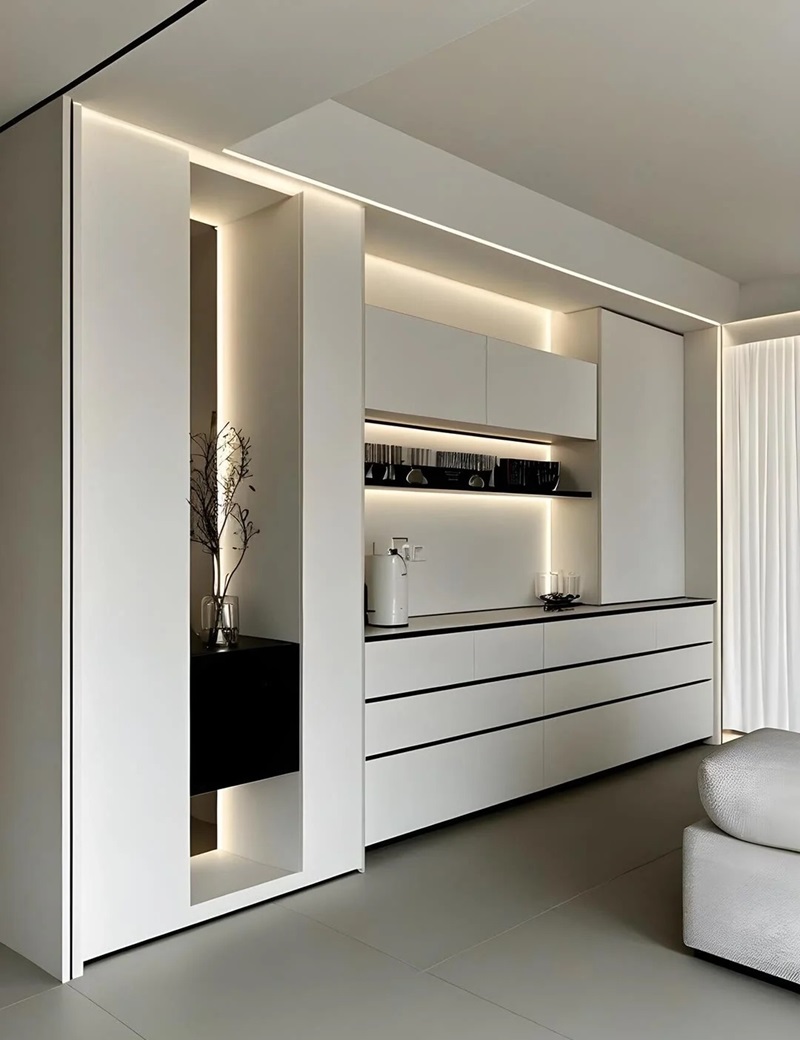 tủ trang trí phòng khách hiện đại