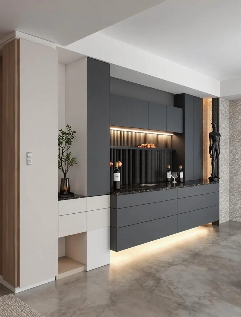 tủ gỗ trang trí phòng khách đẹp