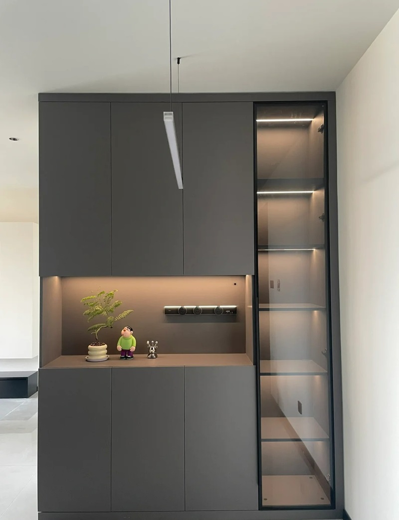 mẫu tủ trang trí phòng khách