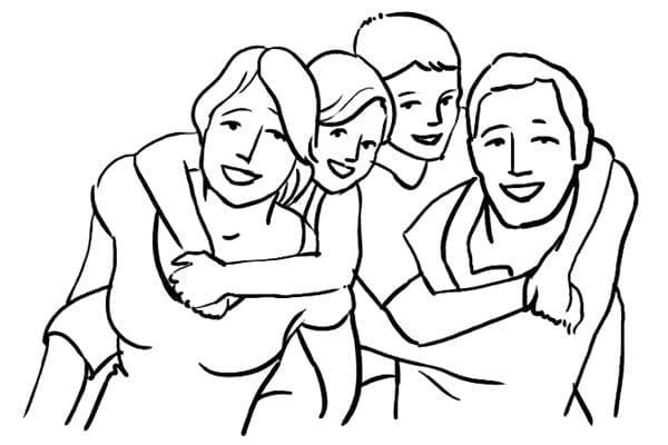 Tranh tô màu gia đình 4 người (16)