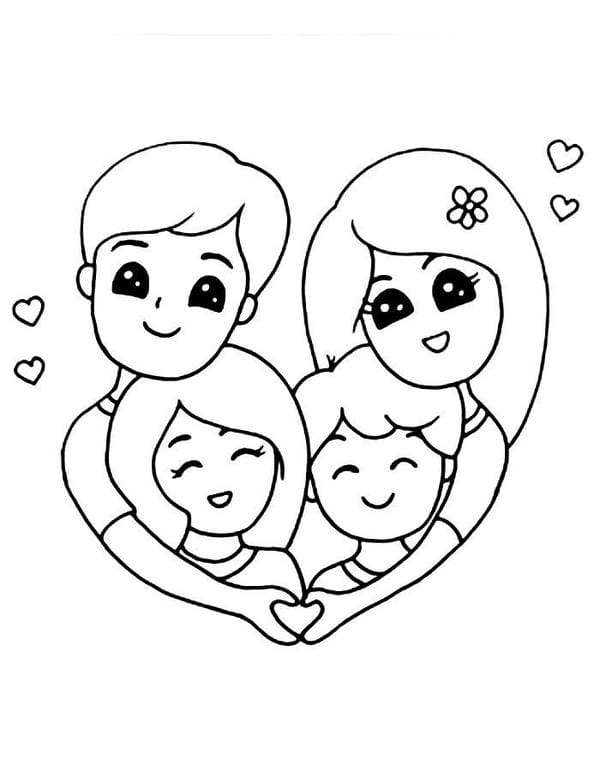 Tranh tô màu gia đình 4 người (20)