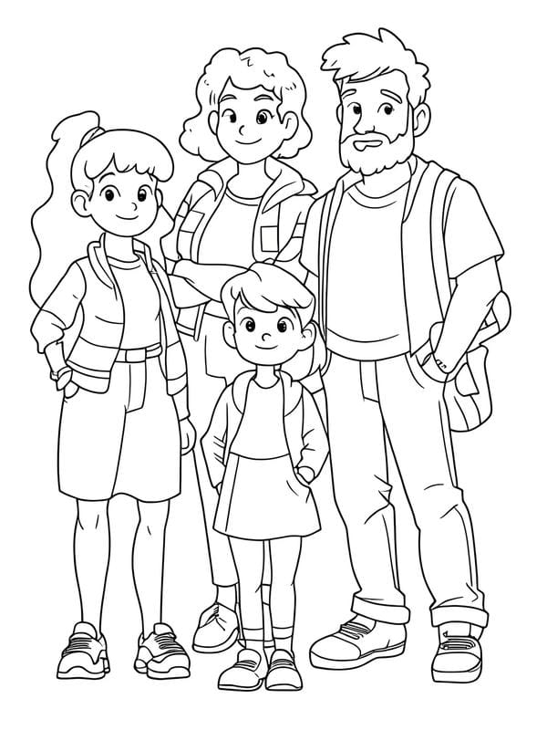 Tranh tô màu gia đình 4 người (22)