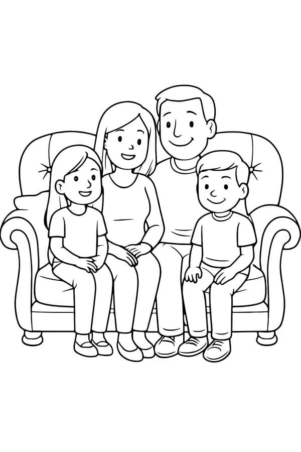 Tranh tô màu gia đình 4 người (6)