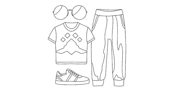 Tranh tô màu trang phục mùa hè 11