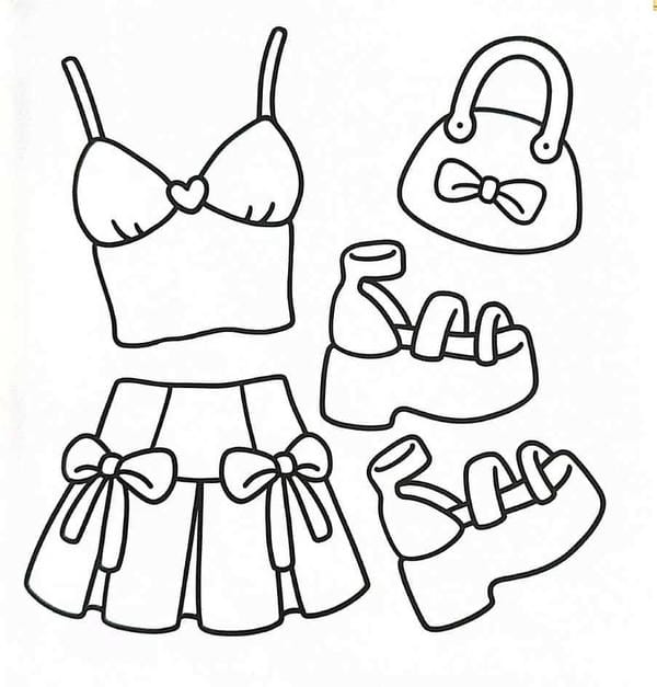 Tranh tô màu trang phục mùa hè 13