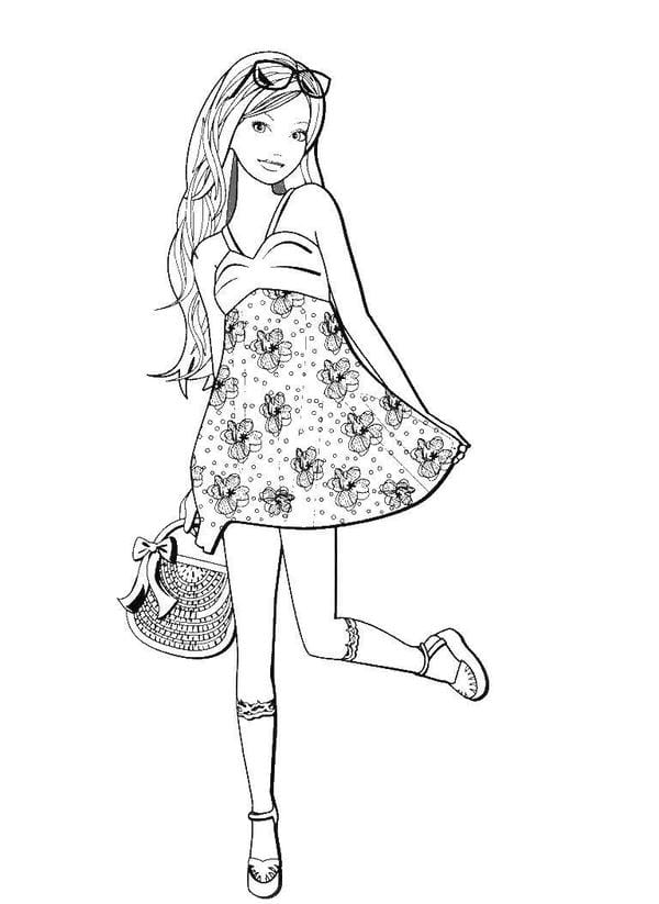 Tranh tô màu trang phục mùa hè 16