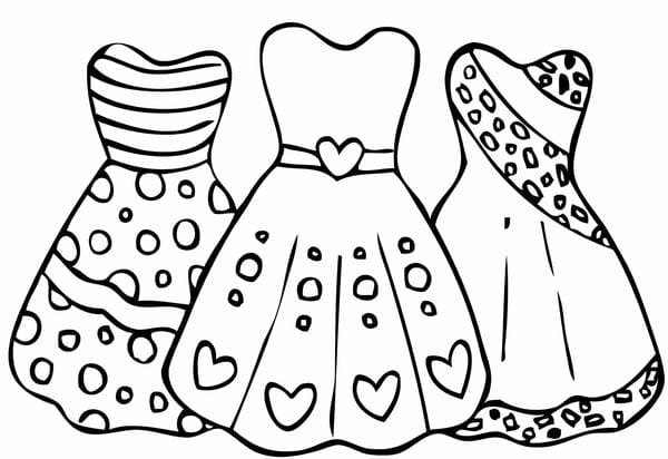 Tranh tô màu trang phục mùa hè 25