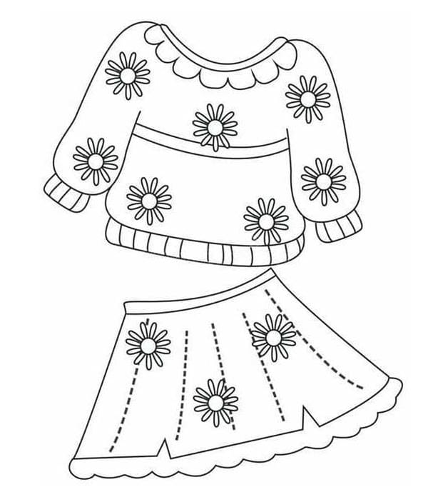 Tranh tô màu trang phục mùa hè 28