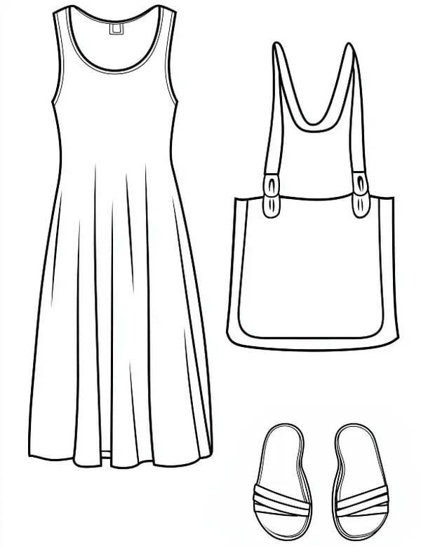 Tranh tô màu trang phục mùa hè 3
