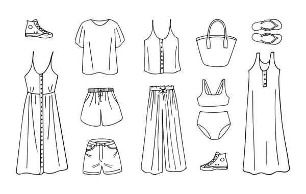 Tranh tô màu trang phục mùa hè 7