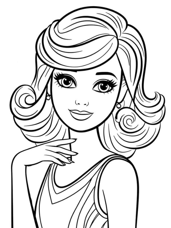 búp bê barbie tô màu