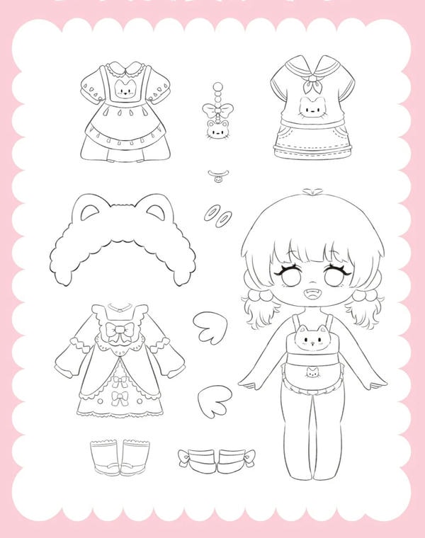 búp bê giấy tô màu