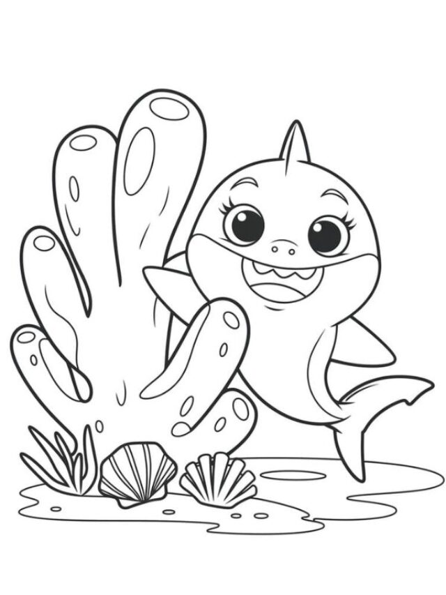 tô màu cá mập 6