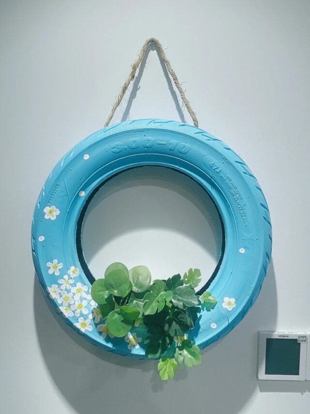 trang trí lốp xe trồng hoa 39