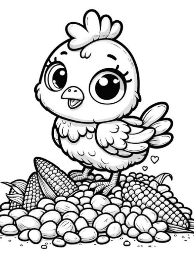 tranh tô màu con gà con 24