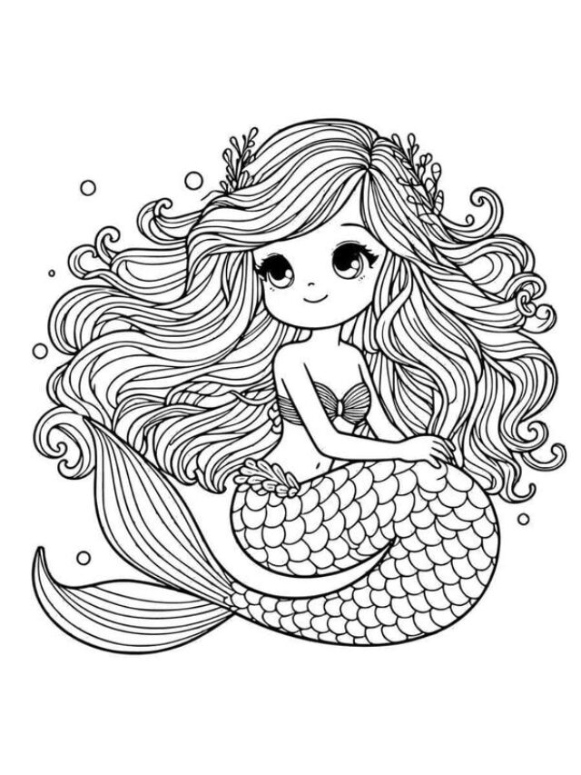 tranh tô màu nàng tiên cá 4
