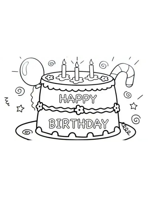 hình ảnh bánh sinh nhật cho bé tô màu