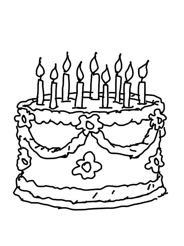 hình bánh sinh nhật tô màu​