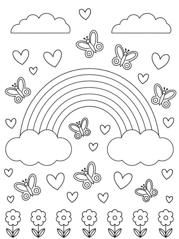 hình cầu vồng tô màu