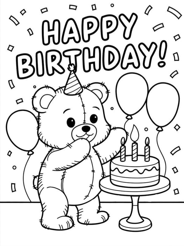 hình con gấu tô màu