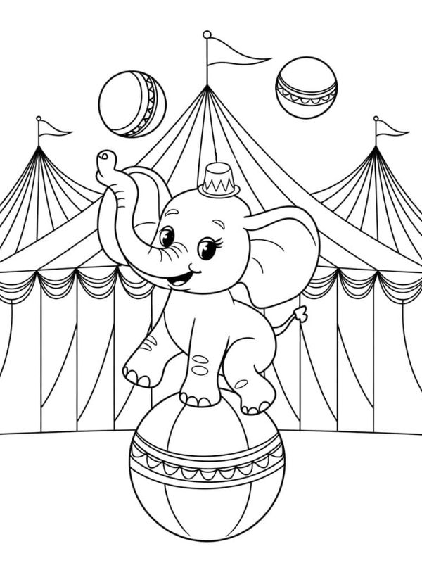 hình con voi cho bé tô màu