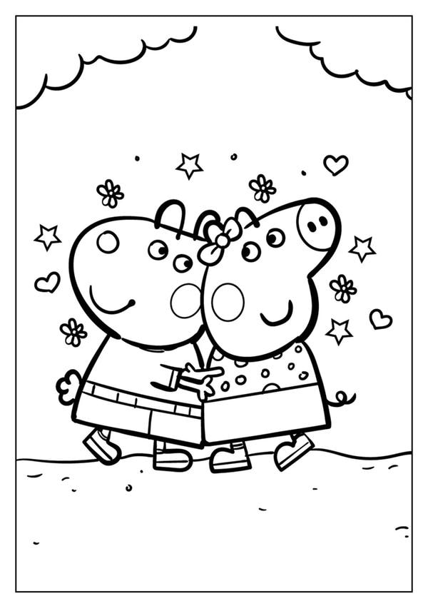 hình heo peppa cho bé tô màu