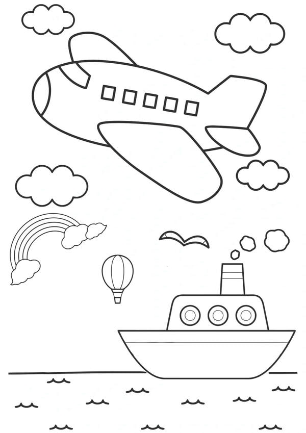 hình máy bay tô màu