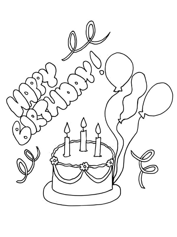 hình tô màu bánh sinh nhật