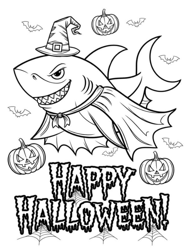 hình tô màu cá mập