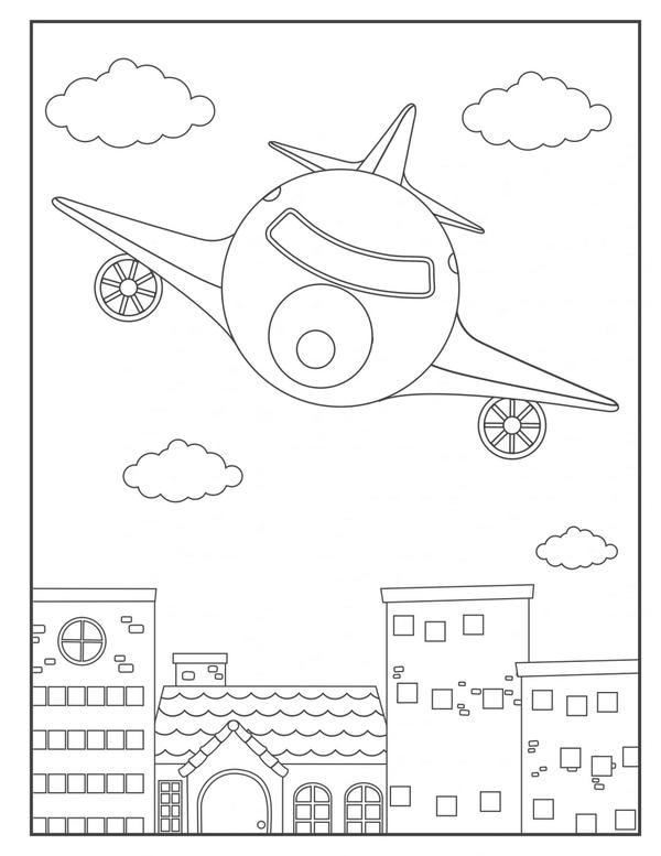 hình vẽ máy bay cho bé tô màu