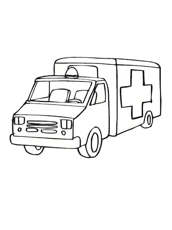 hình xe cứu thương tô màu
