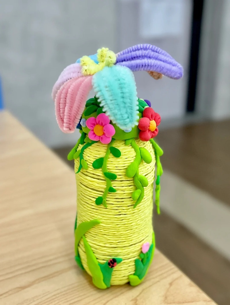 tái chế chai nhựa thành đồ trang trí 16