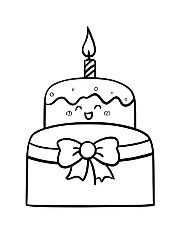 tô màu bánh sinh nhật đẹp