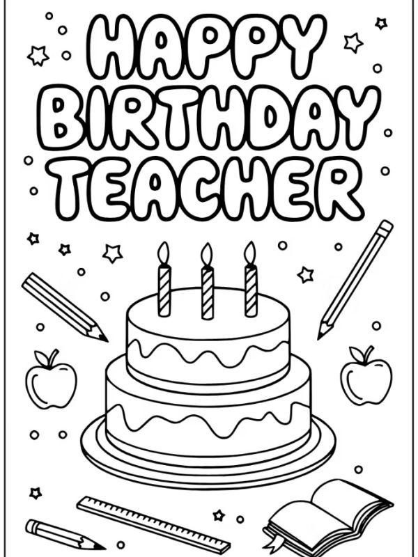 tô màu bánh sinh nhật​ 12