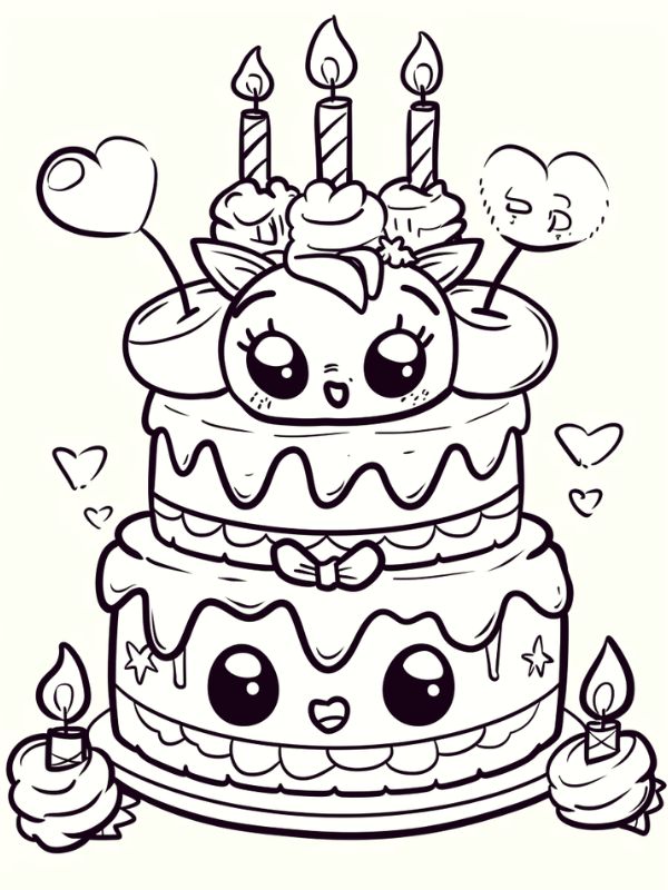 tô màu bánh sinh nhật​ 13