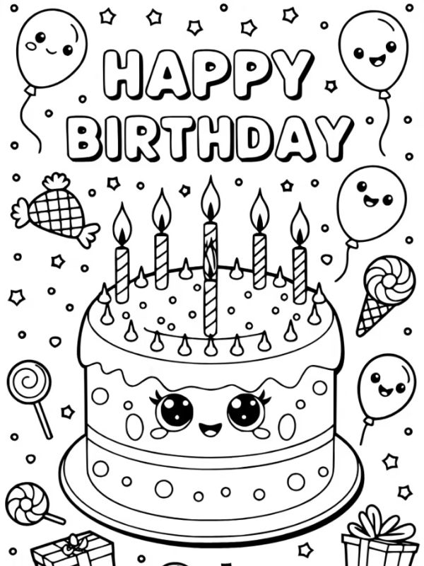 tô màu bánh sinh nhật​ 17