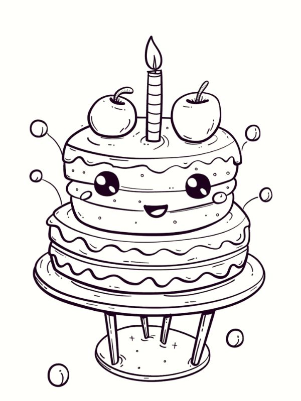 tô màu bánh sinh nhật​ 18