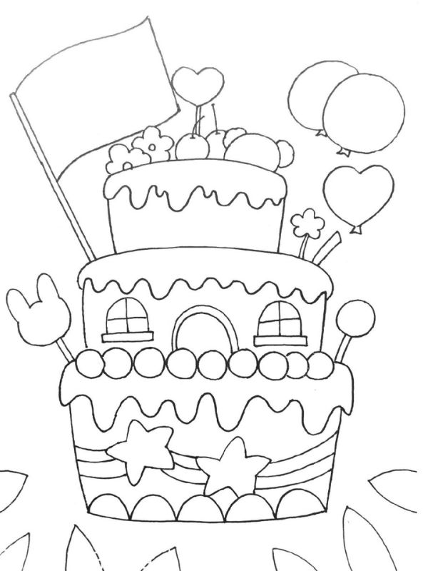 tô màu bánh sinh nhật​ 19