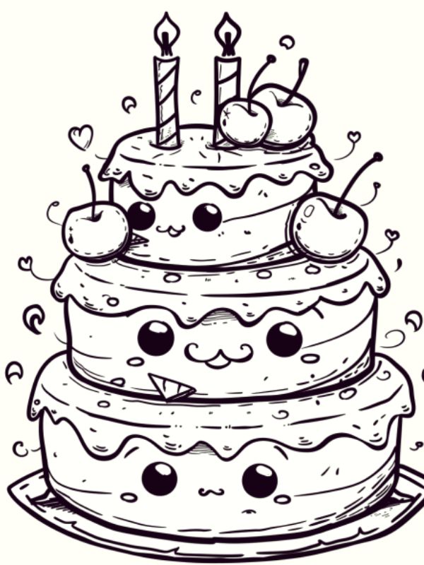 tô màu bánh sinh nhật​ 23