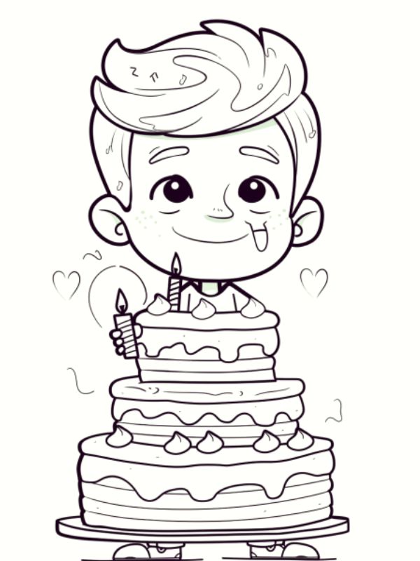 tô màu bánh sinh nhật​ 24