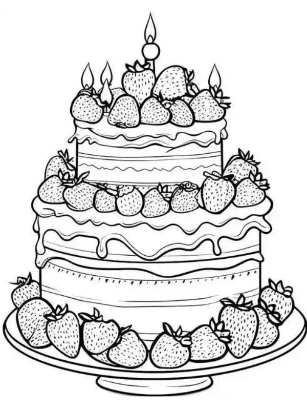 tô màu bánh sinh nhật​ 26