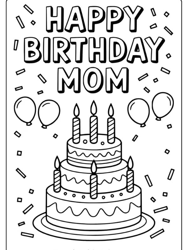 tô màu bánh sinh nhật​ 3