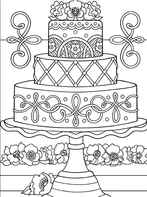 tô màu bánh sinh nhật​ 30