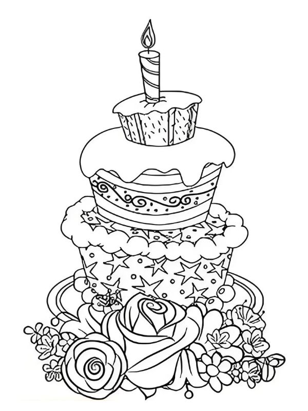 tô màu bánh sinh nhật​ 31